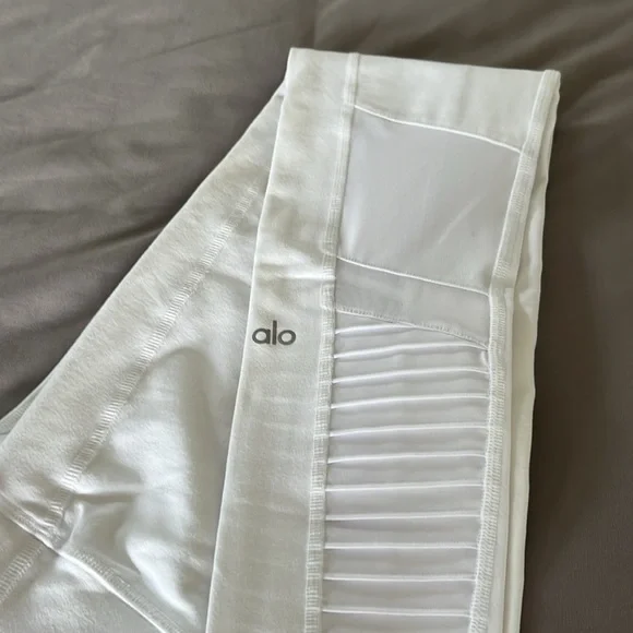 Alo White High-Waist Moto Leggings - Picture 5 of 6